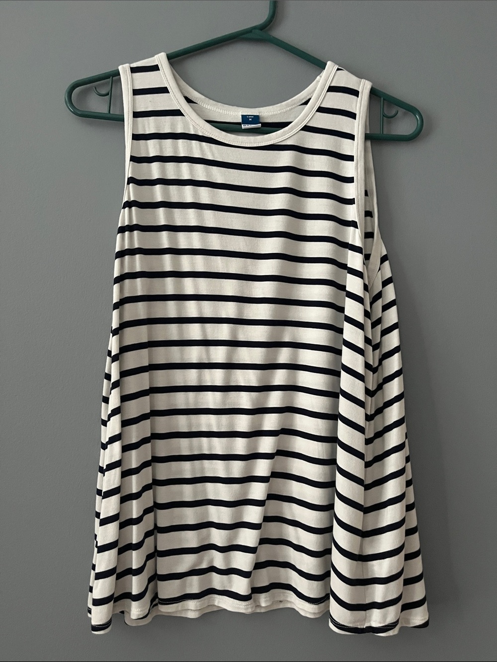 Old Navy White and Black Striped Tank Top